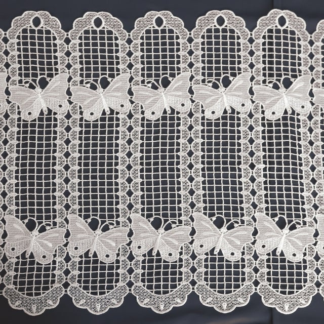 Brise bise papillons en macramé - Ecru - 90x90 cm - Polyester