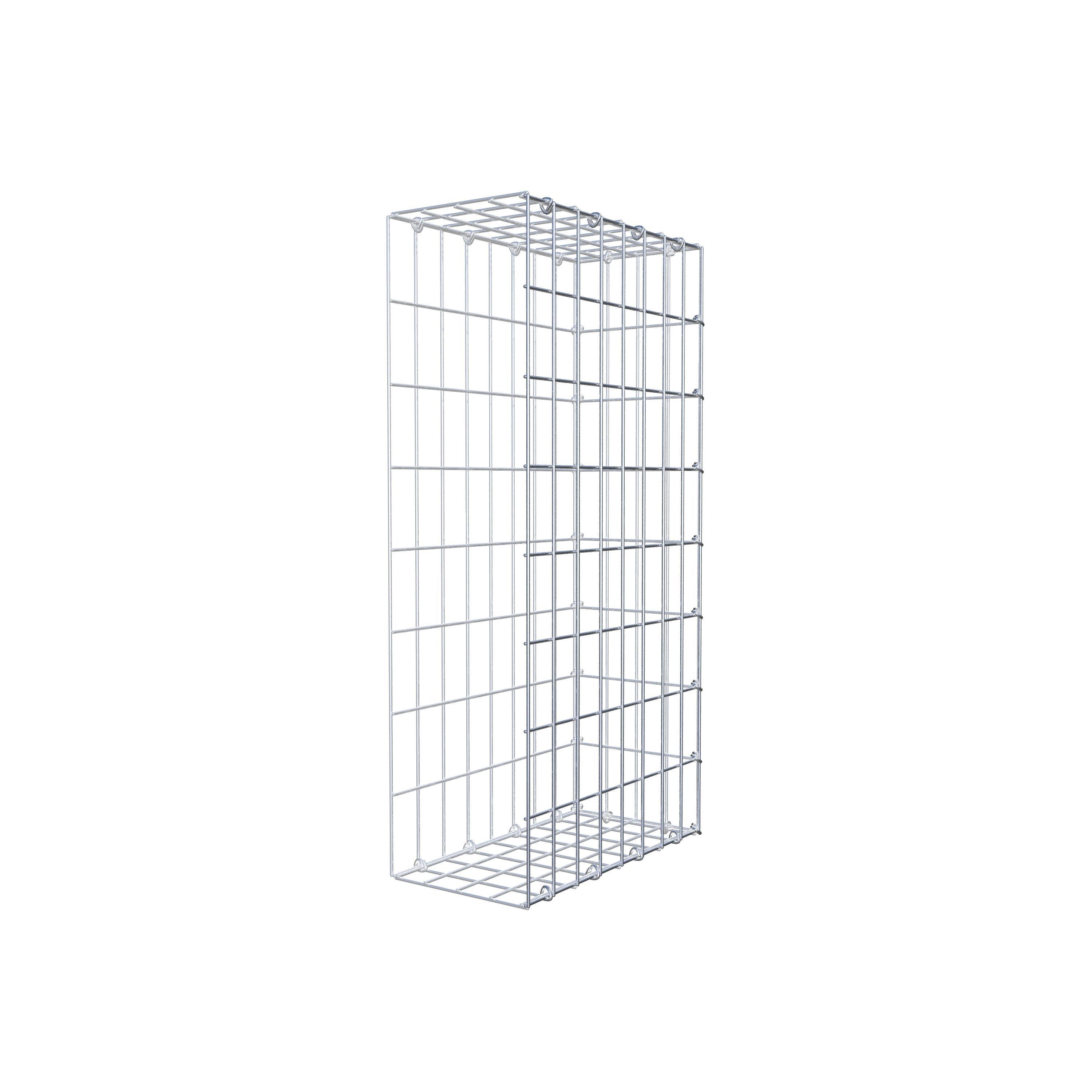 Gavión para alargar en acero galvanizado 80x40x20cm (LxAxP), malla 5 x 10cm, Anillo en C, sin rejilla frontal - 2