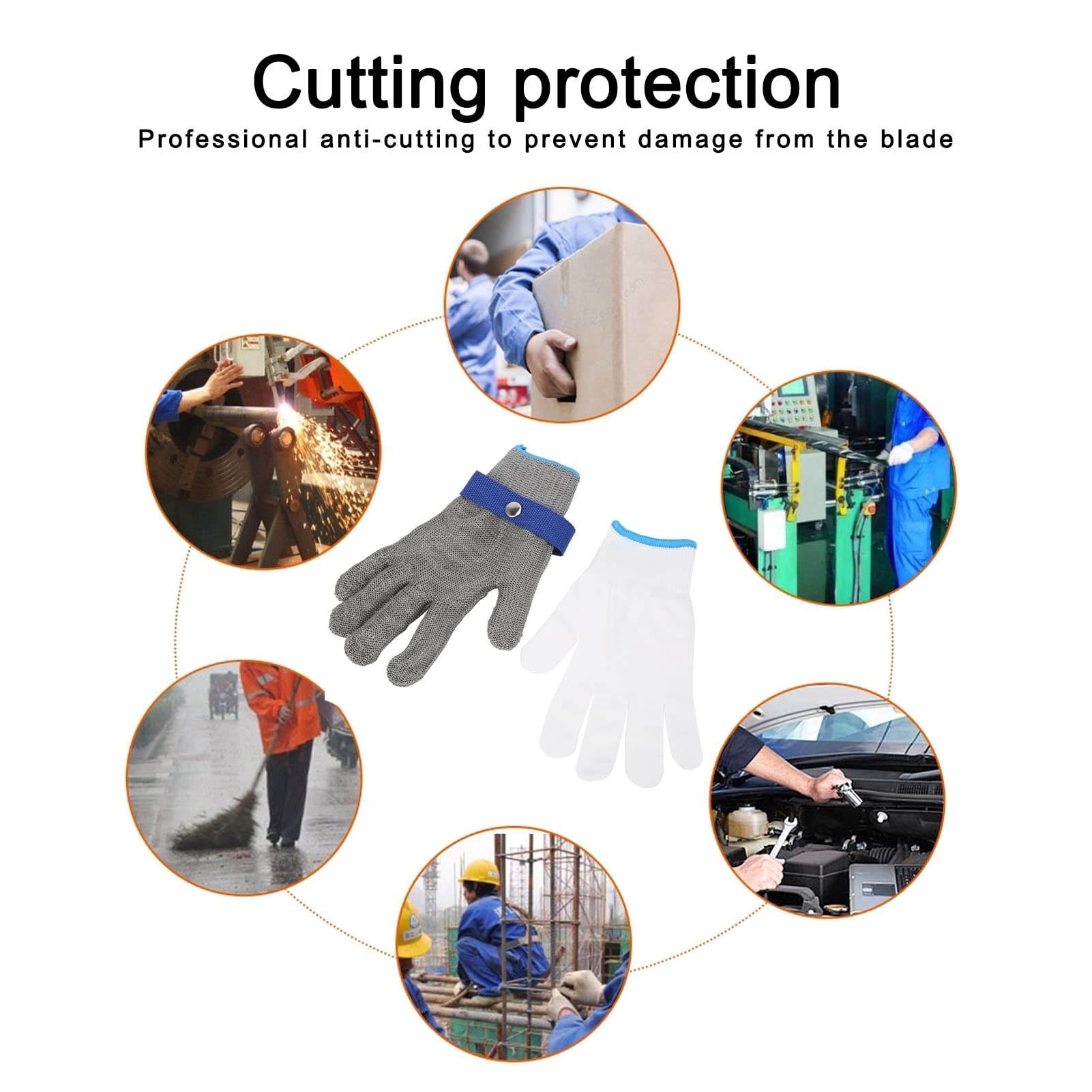Gants anti-coupures de niveau 5 Gants de protection du travail résistants à l'usure Équipement de sécurité des mains Taille L pour le traitement du - 3