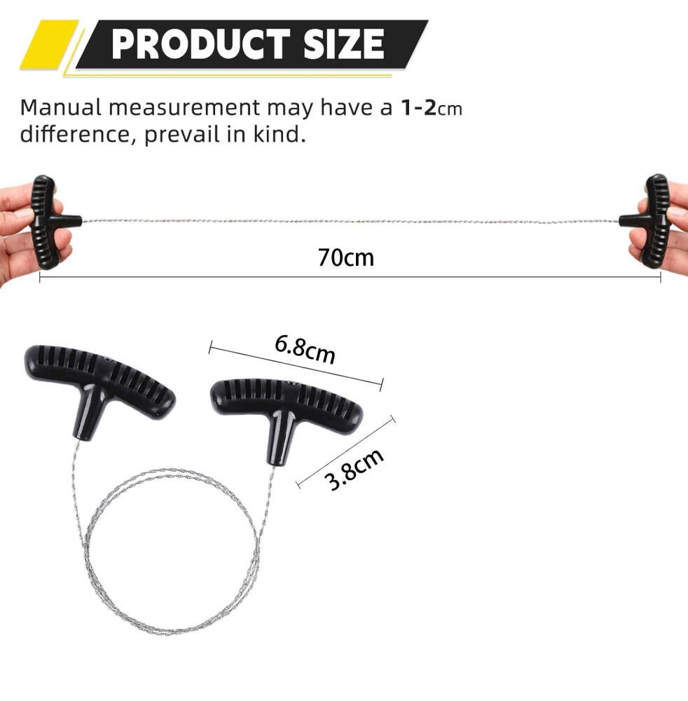 Pocket Saw Scie à Main, Tronçonneuse Manuelle Portable, Pocket Chainsaw kit Survie pour Camping, Randonnée, Survie Gear