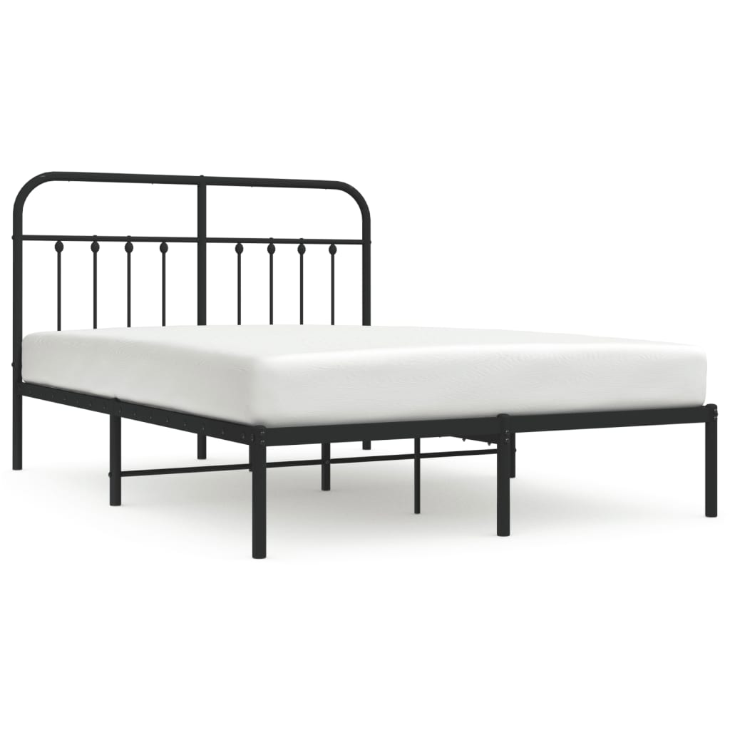 Łóżko Metalowe Czarne Rama Łóżka Ze Stelażem Do Sypialni Pokoju 140x190 cm