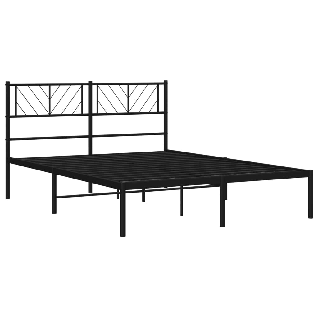 Estructura cama sin colchón con cabecero metal negro 160x200 cm vidaXL - 5