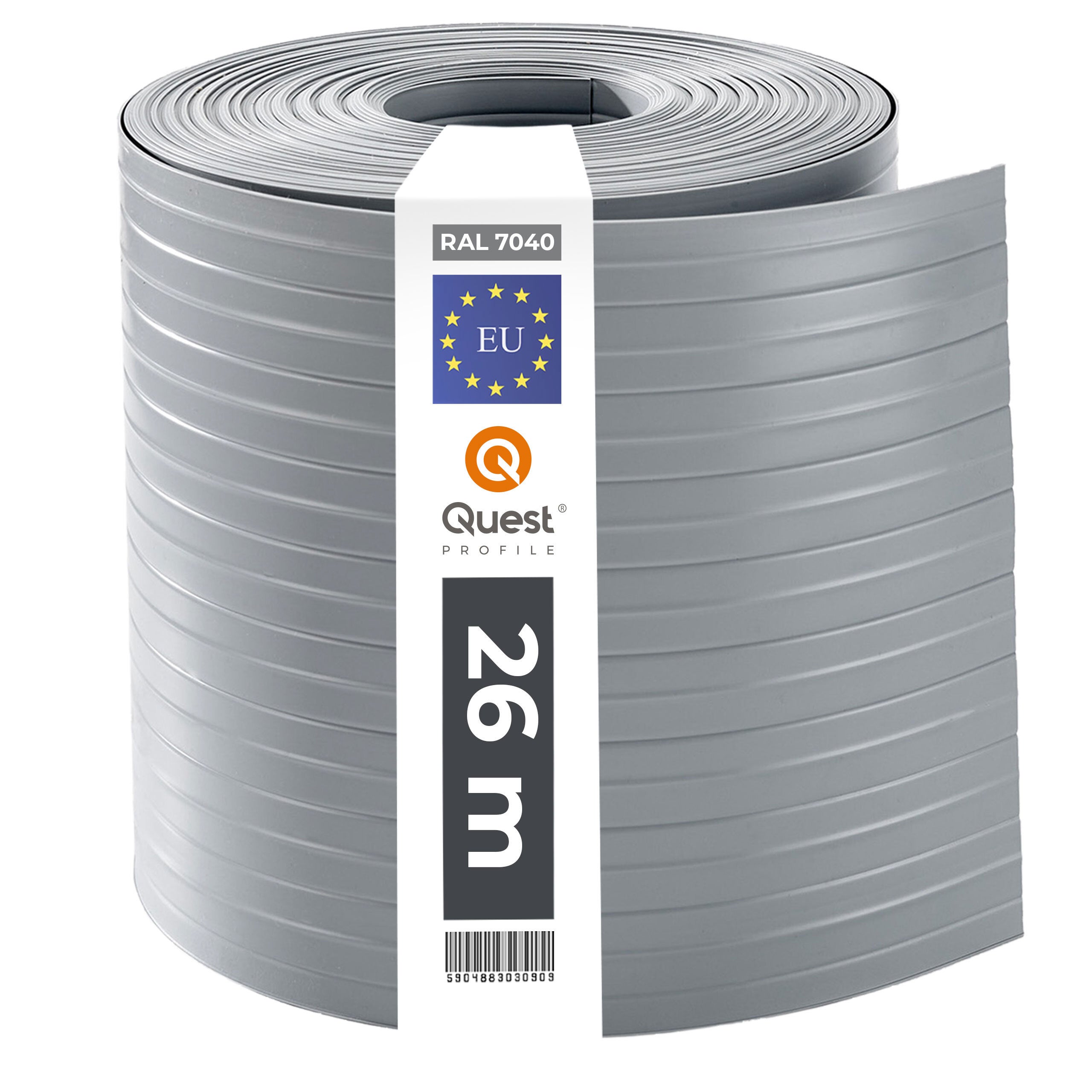 Taśma ogrodzeniowa PVC 19 cm x 26 m - ochrona wizualna na ogród, balkon, taras, odporne na UV, szary