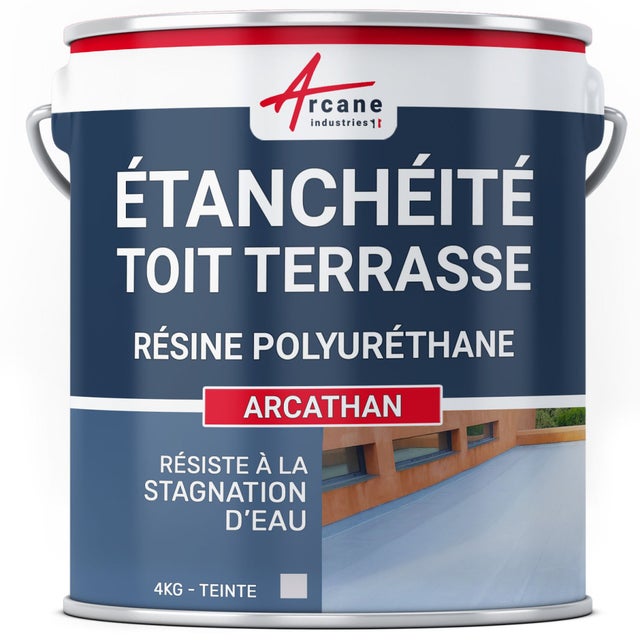 Étanchéité toit terrasse - résine étanchéité colorée- ARCATHAN Gris - 4 kg - ARCANE INDUSTRIES