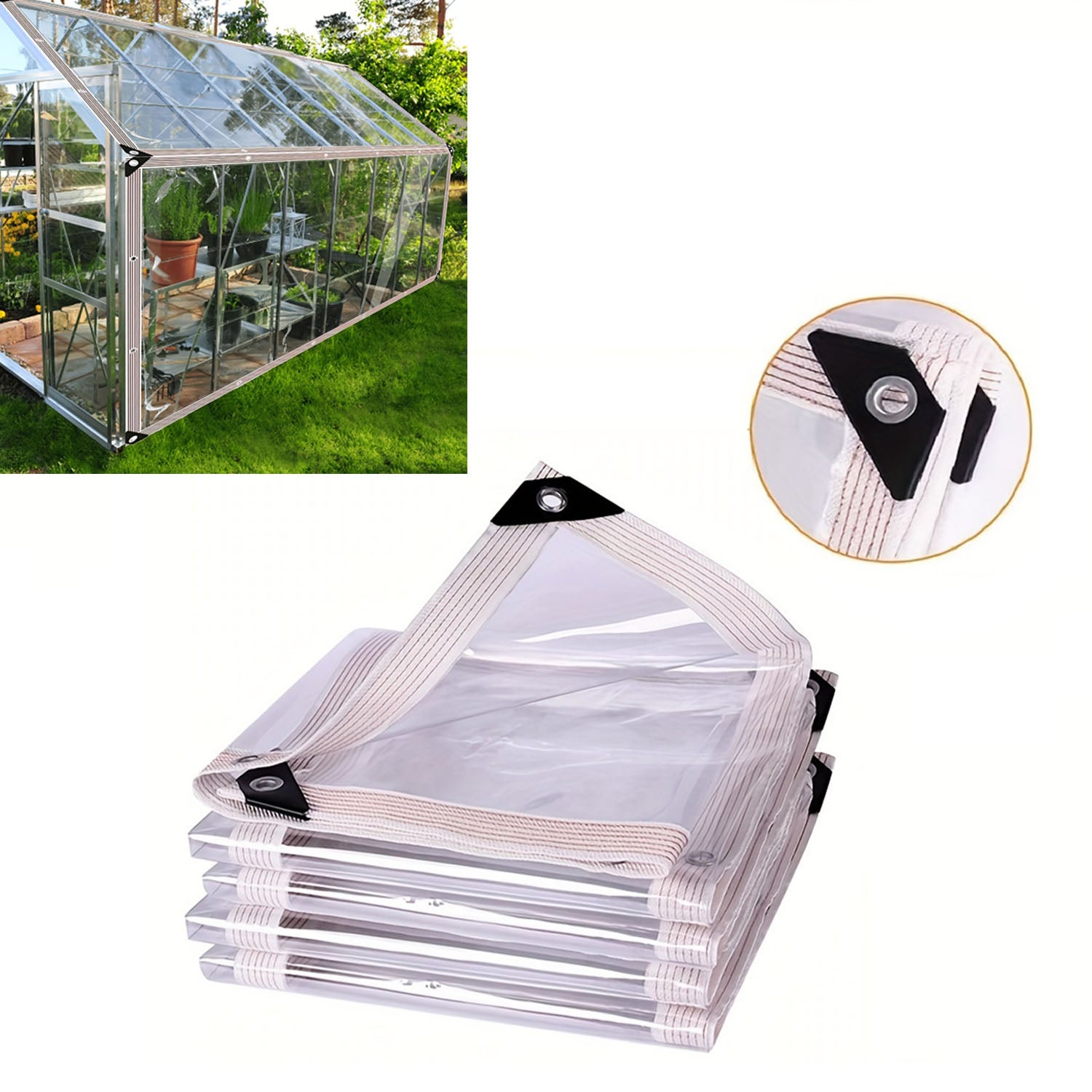 Telone Impermeabile Trasparente 2x3m Con Occhielli - Per Copertura Esterna - Foto 2