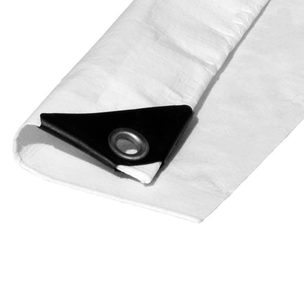 Bâche de protection EDM Blanc - Œillets métal - 90 g/m2 - 4 x 5 m - 2
