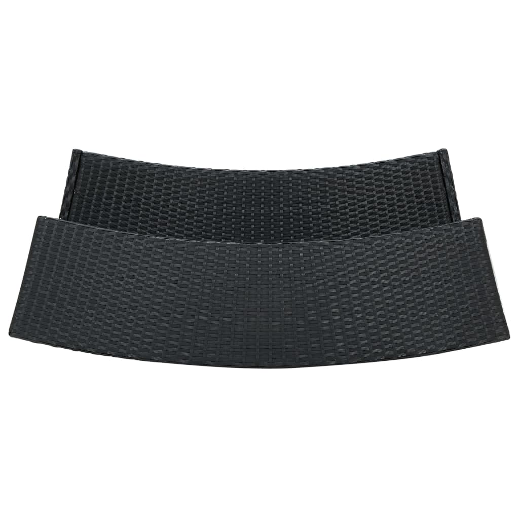 Ensemble de bar de jardin avec coussins 3 pcs Noir vidaXL - 7
