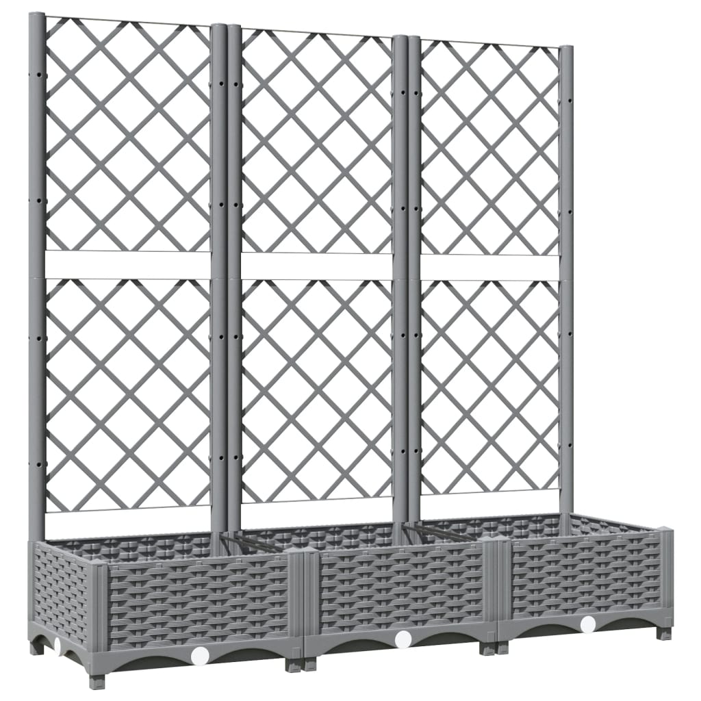 Vaso/floreira jardim c/ treliça 120x40x121,5 cm PP cinza-claro - 2