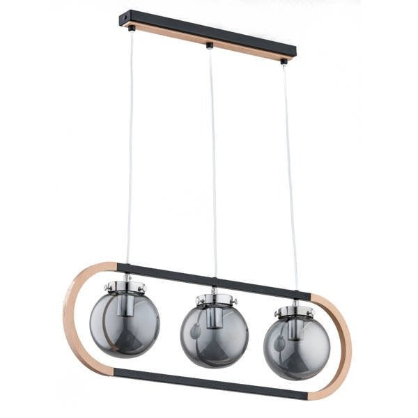 Lampa wisząca Rino czarna 3xE14x10W wym: 80 x 68 x 15 cm metal Alfa