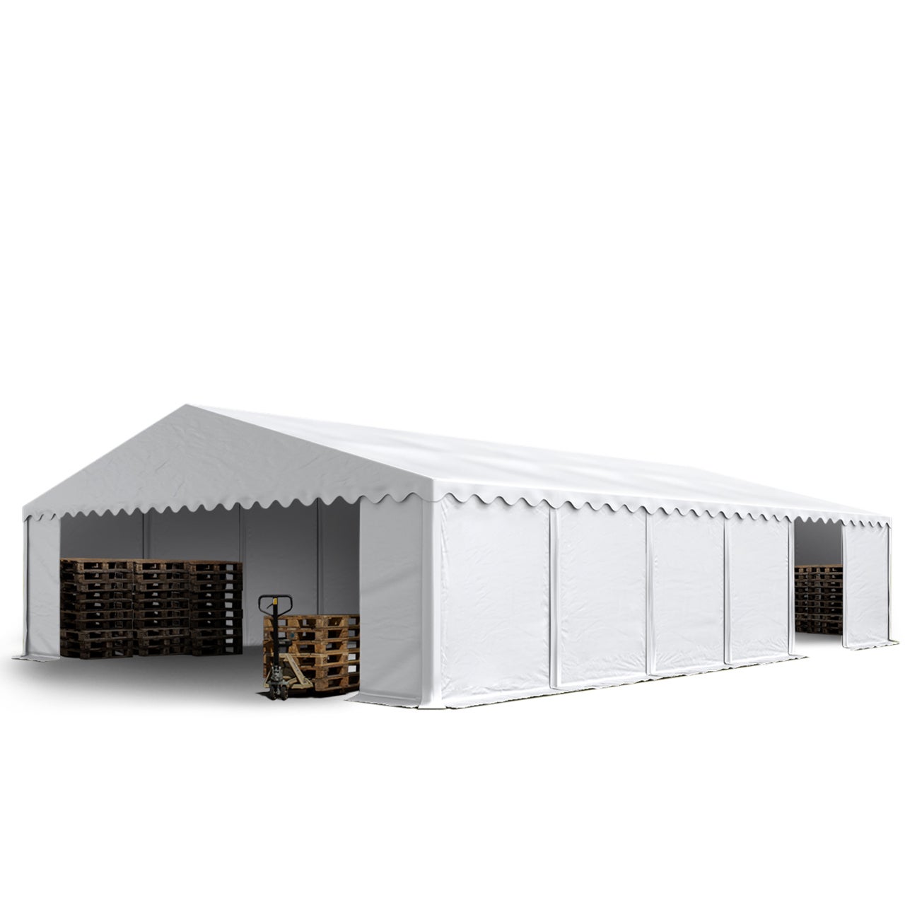 TOOLPORT Namiot magazynowy 8x12 m hala z plandeką PCV 750 N biały z ramą podłogową