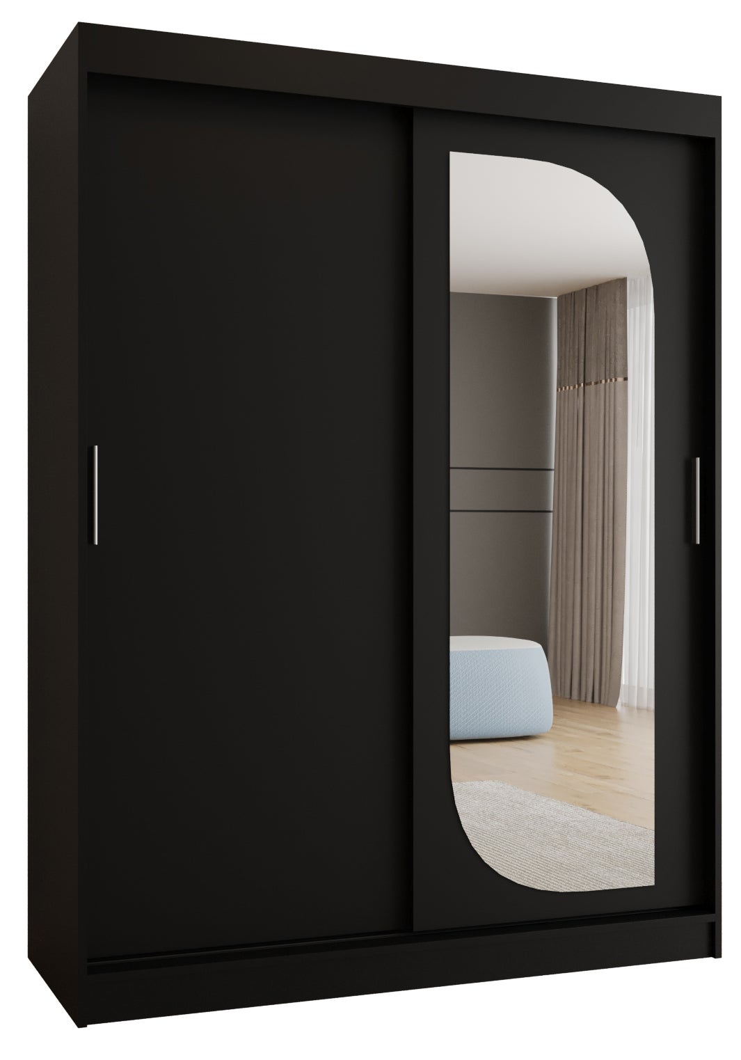 Szafa przesuwna garderoba LUCY 150 x 62 x 200 cm Czarny - Abiks Meble
