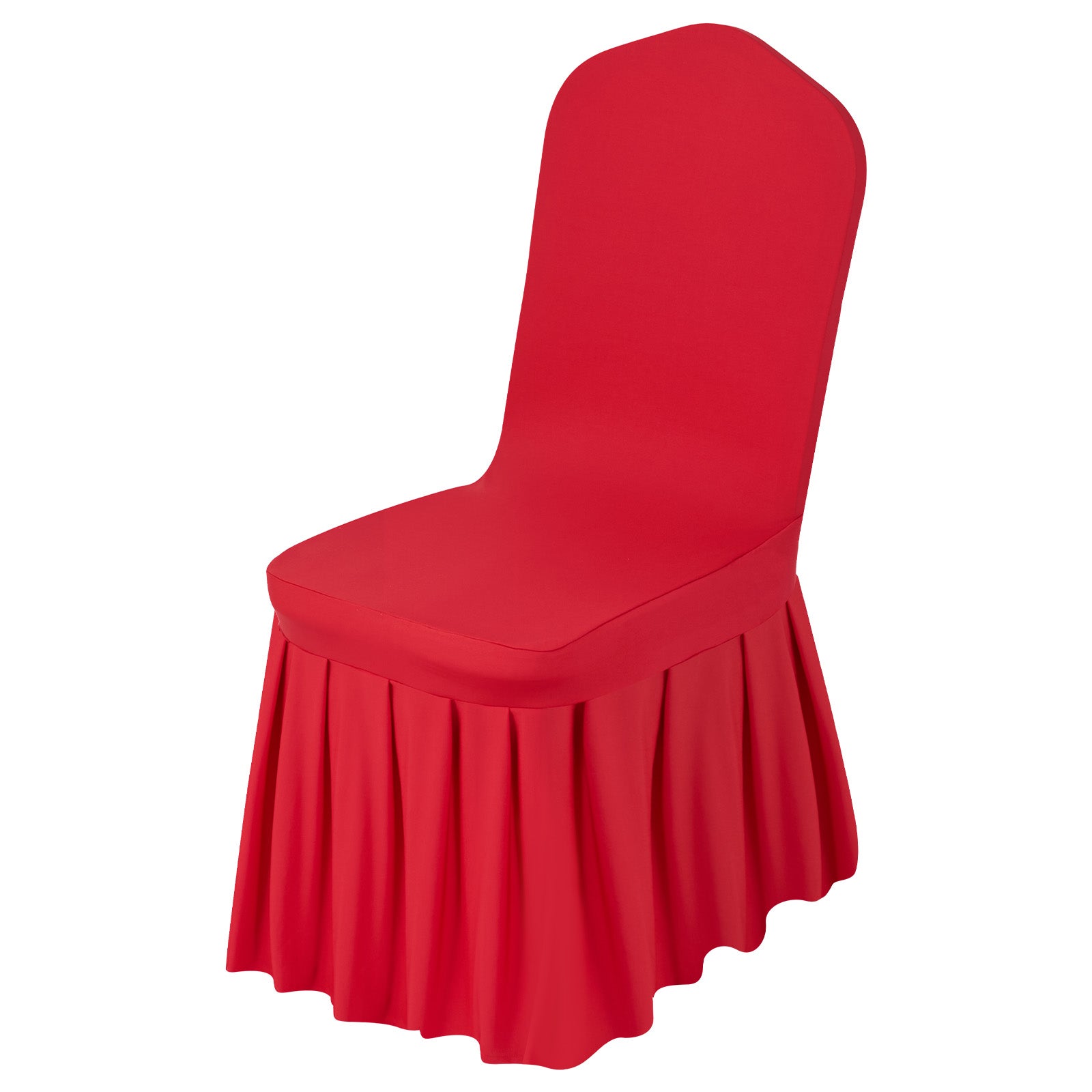Pokrowce na krzesła ze spandexu 30 szt., pudrowy róż, z elegancką spódnicą, na wesela