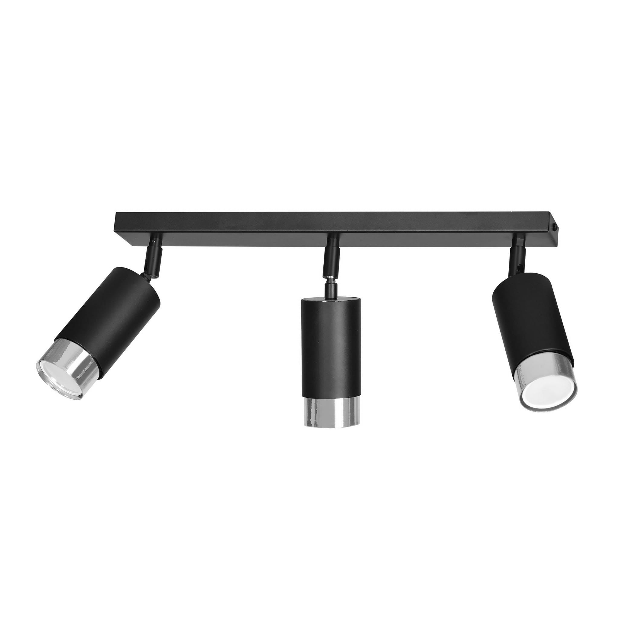 Reflektor sufitowy spot natynkowy Hiro listwa chromowany czarny 3xGU10x30W metal Emibig