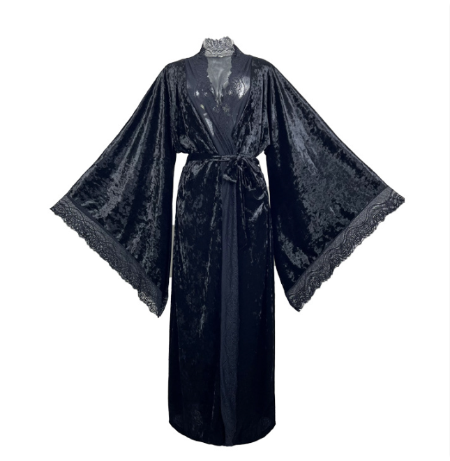Peignoir de bain kimono en satin et soie pour femme - 6