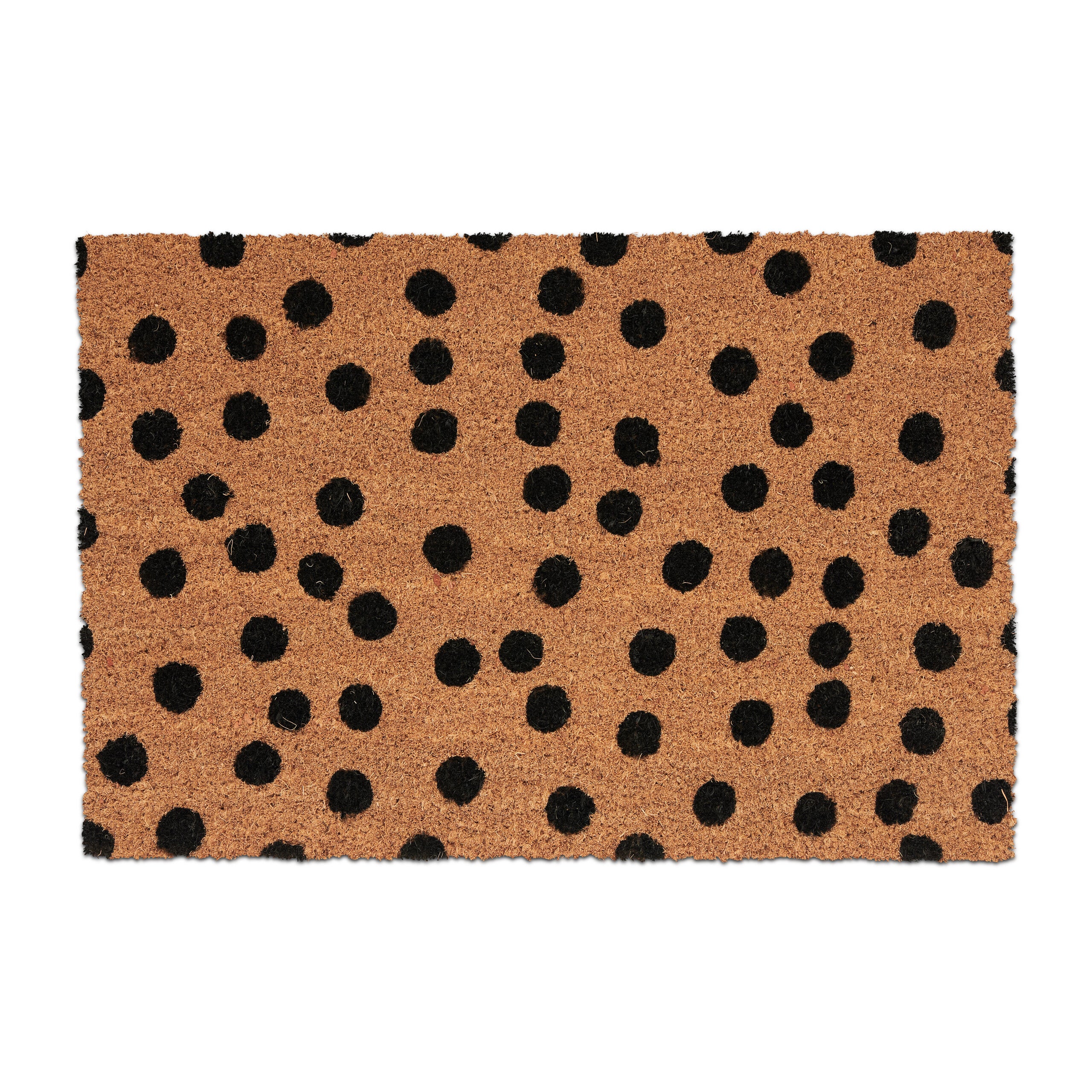 Zerbino In Fibra Di Cocco Relaxdays Con Foglie - 40x60 Cm, Antiscivolo Per Esterno E Interno