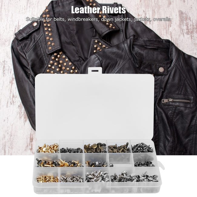 Borchie Dorate Rivetti 50 Set 7 * 8 Mm Borchie A Bottone In Metallo Borchie A Vite Per Borsa / Cintura Borchie Artigianali In Pelle Rivetto Borchie A Spillo Rivetti A Compressione In Rame - Italia - Foto 5