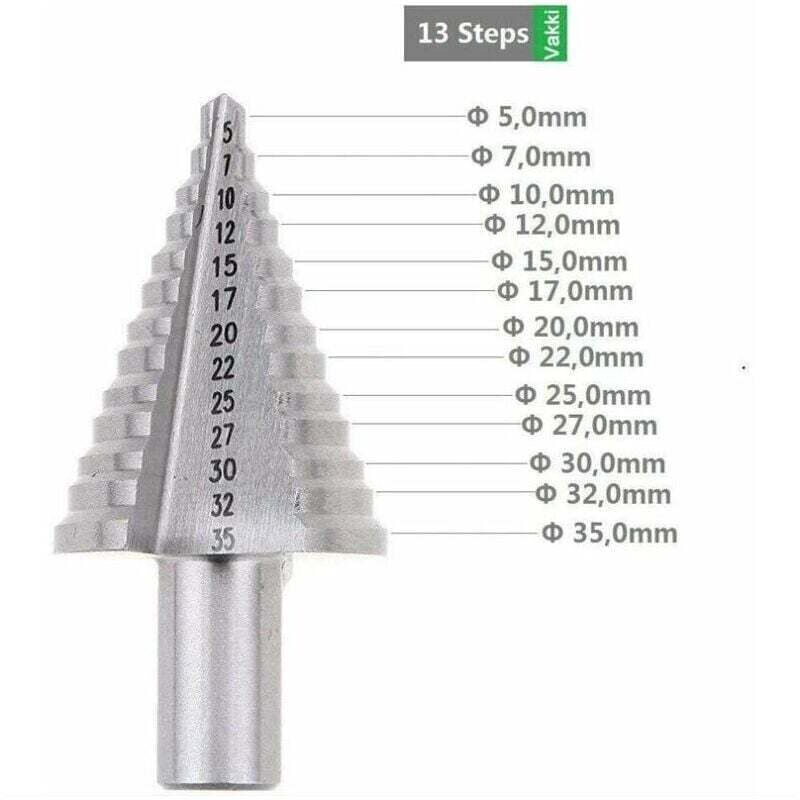Freză Enowelir în trepte, freză cu canelură dublă (5mm-35mm), acoperire din titan, rezistență ridicată