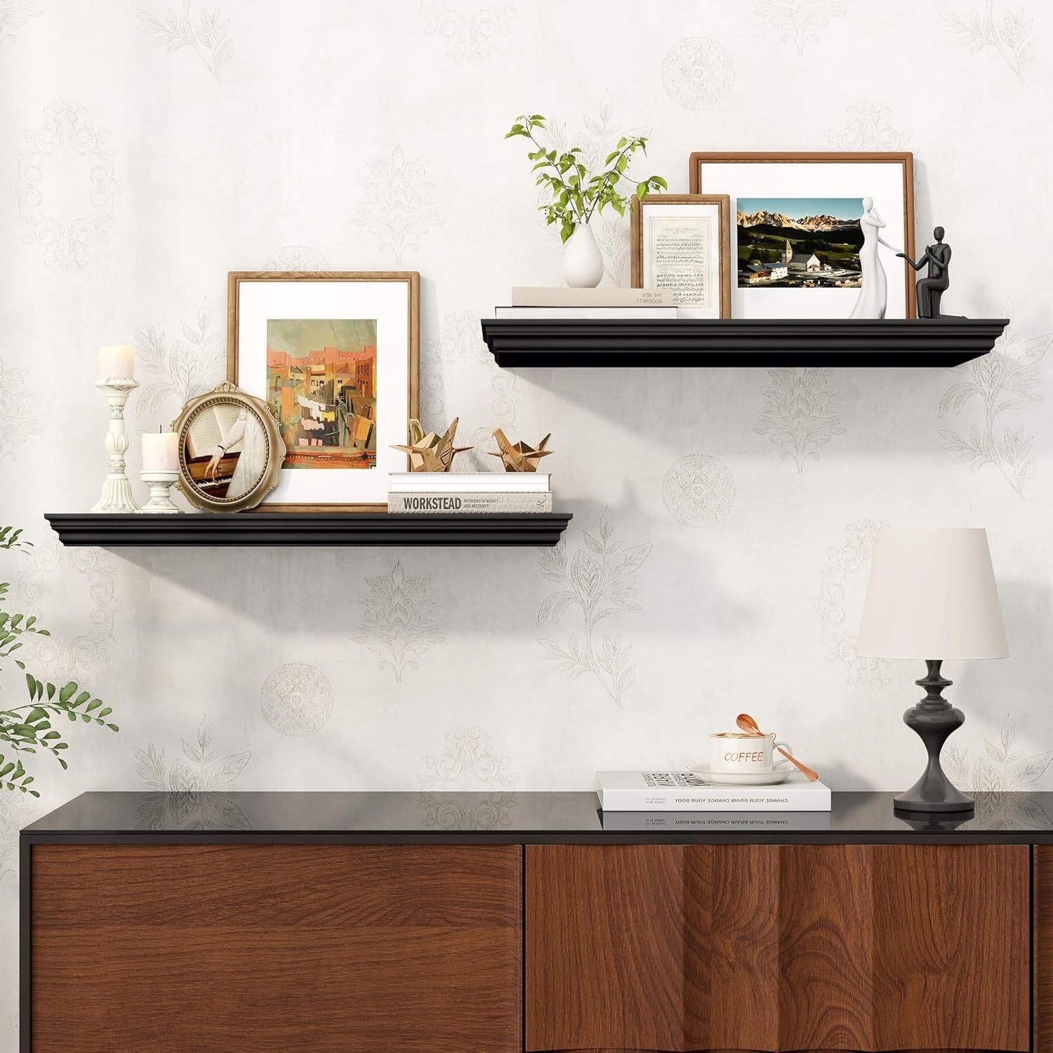 BOMCLAP Estante de parede para decoração e organização, divisória de parede suspensa, estante para suculentas na sala de estar - 6