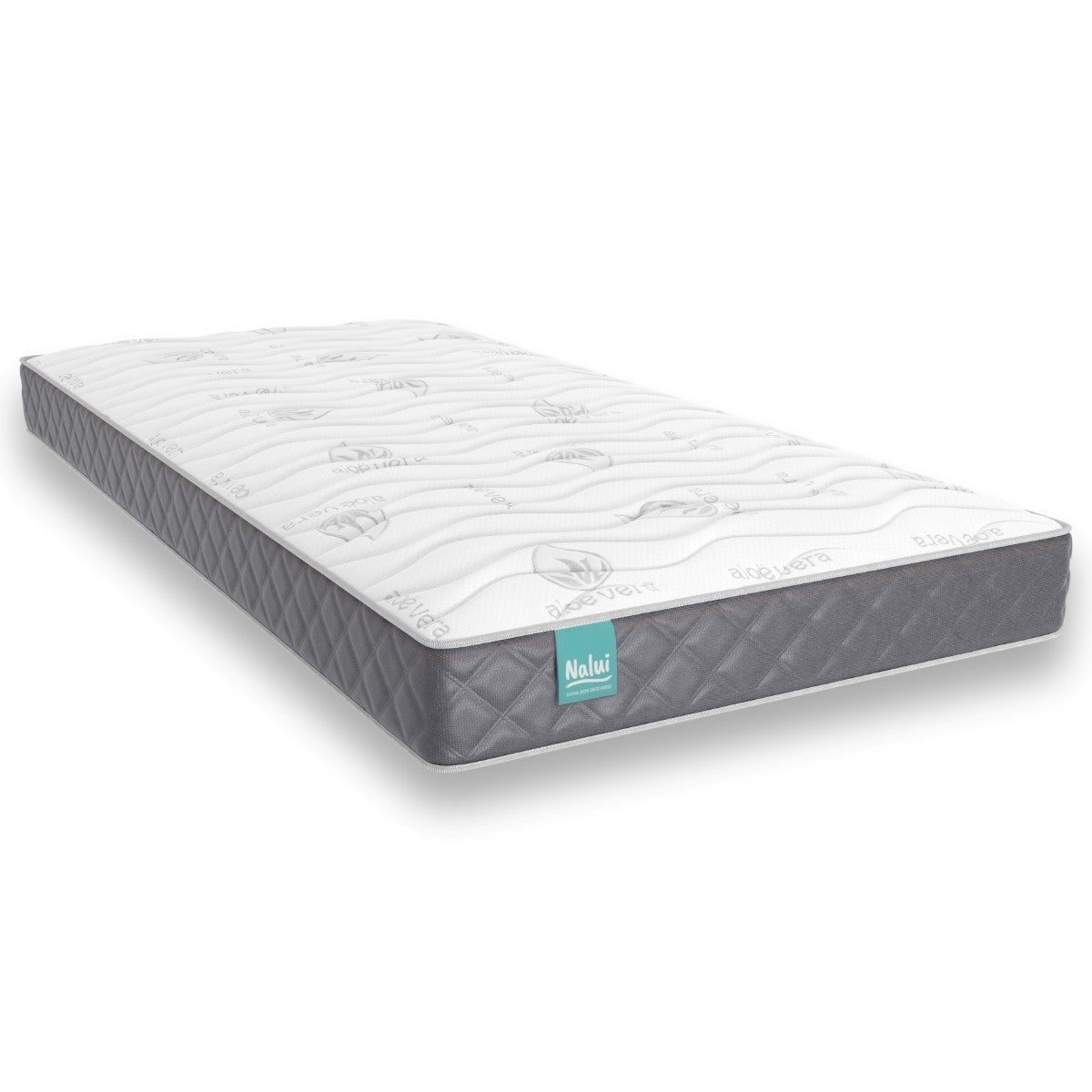 Nalui-colchón cama nido mulhacén con tejido aloe vera y tejido 3d transpirable. altura: 15/16cm   hecho en españa 120x180 cm blanco