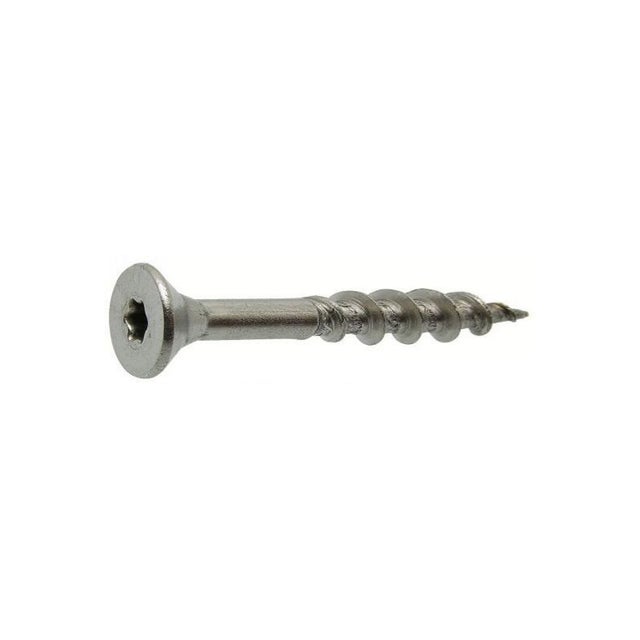 Vis à bois à agglomere tête fraisée six lobes - Filetage partiel - Inox A4 5x100/60 mm - Boîte de 100
