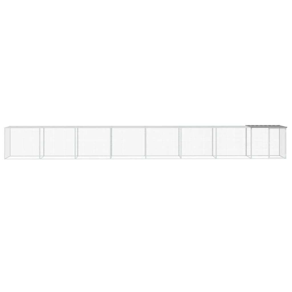 Galinheiro com teto 803x98x90 cm aço galvanizado cinza-claro - 3