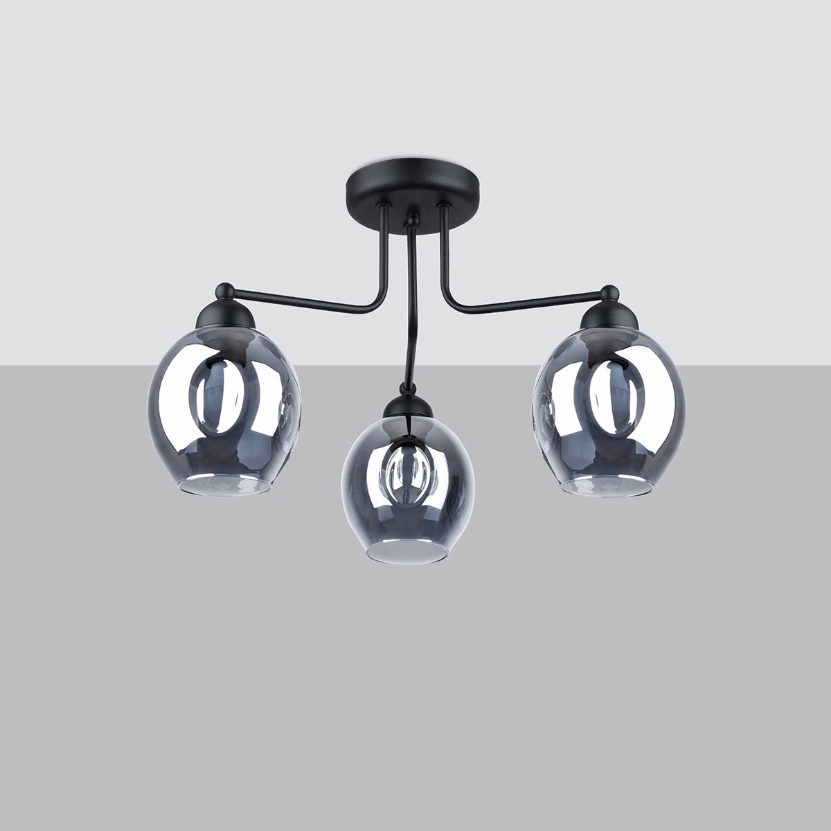 Żyrandol ALLIVON 3 czarny LED 4000K - 54x54x36cm Sollux