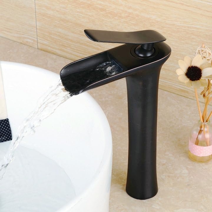 Bateria umywalkowa ze stali nierdzewnej z wężem 60 cm – bateria z ciepłą wodą i głowicą ceramiczną, wysokiej jakości perlator, czarna