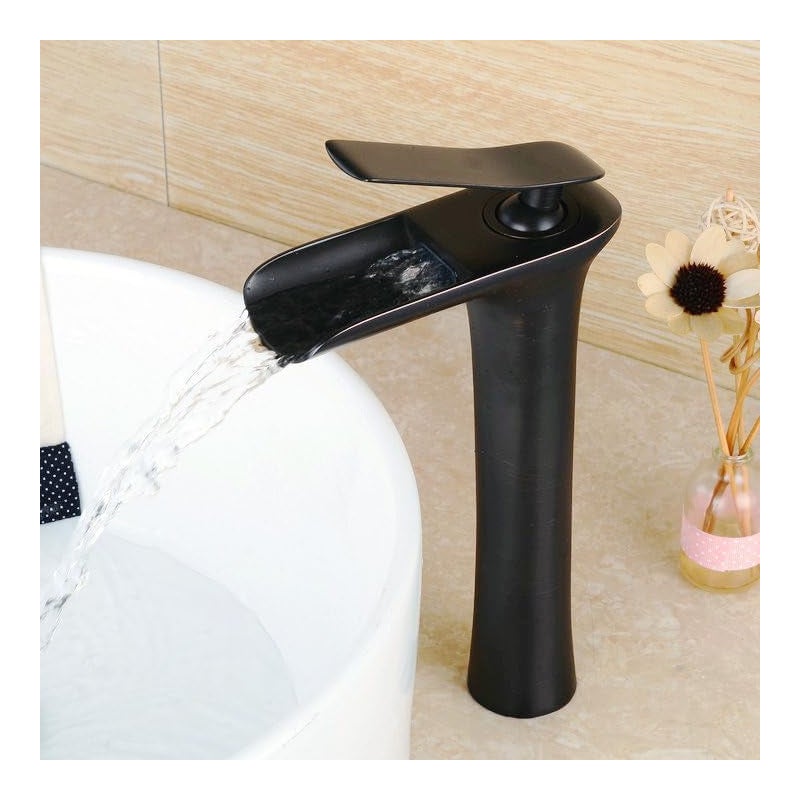 Bateria umywalkowa ze stali nierdzewnej z wężem 60 cm – bateria z ciepłą wodą i głowicą ceramiczną, wysokiej jakości perlator, czarna