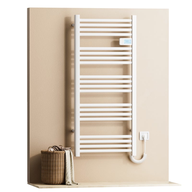 EMKE Grzejnik elektryczny łazienkowy 600W 120x54 cm Biały z termostatem, funkcją Antybakteryjną