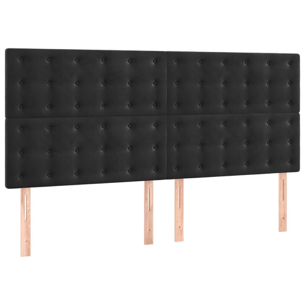 Cadre de lit sans matelas noir 200 x 200 cm en velours - 8