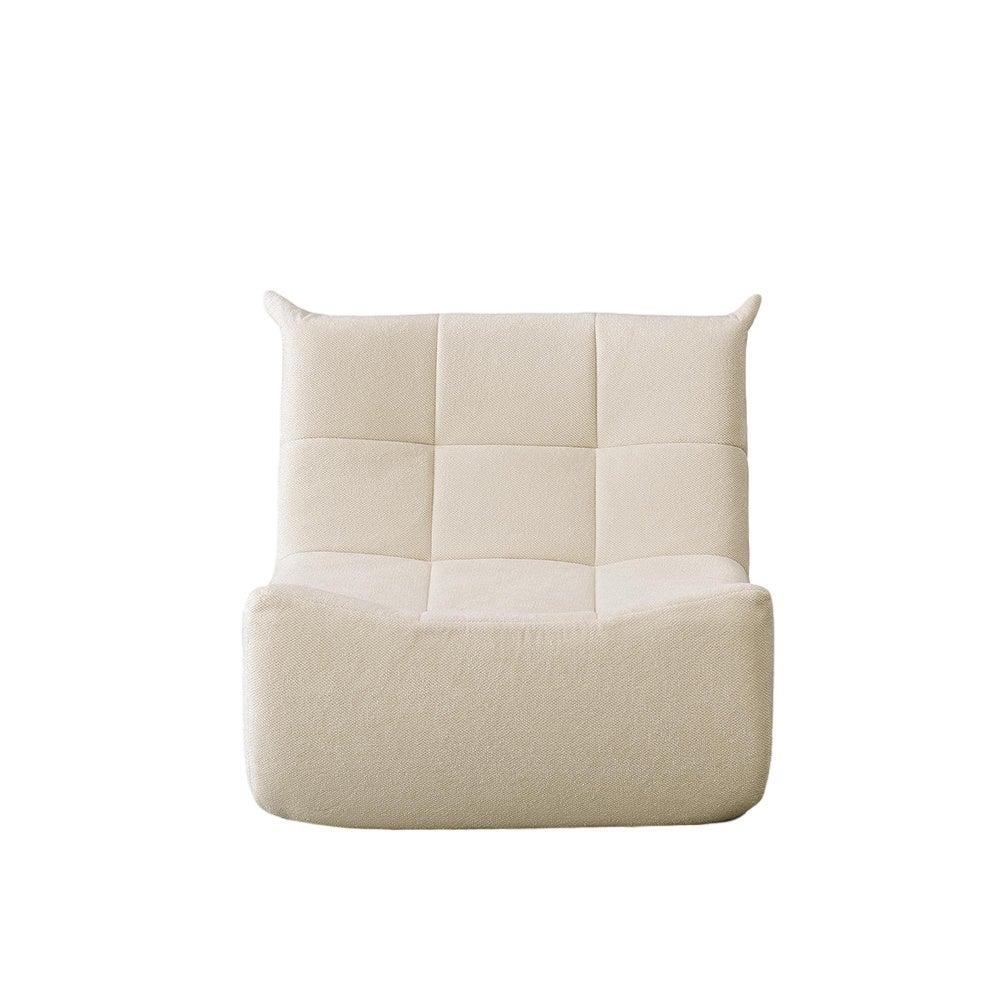 Canapé Togo en Chenille au Sol Sans Accoudoirs Pouf avec Mousse à Mémoire de Forme Confortable Beige - 3