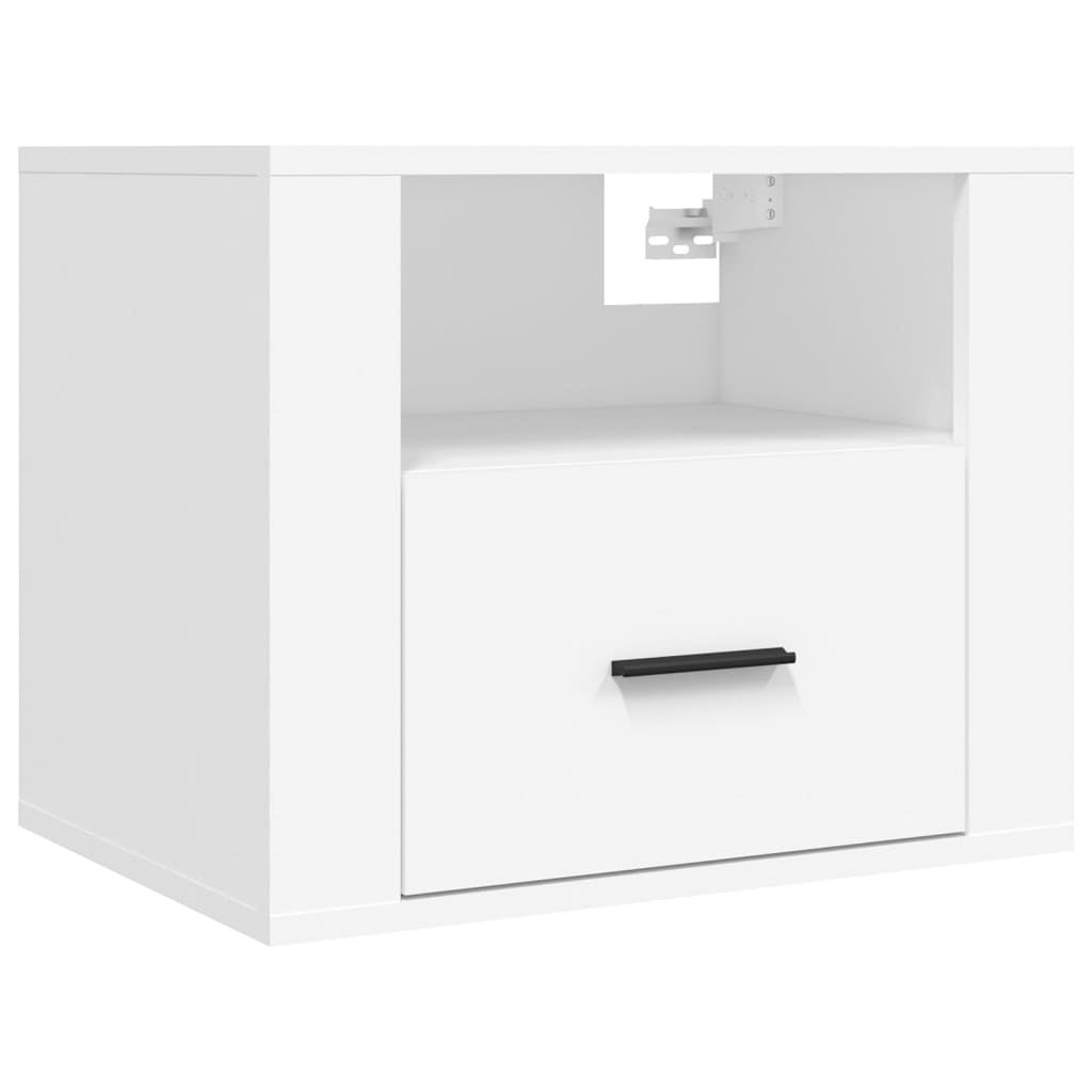 Pack de 2 Mesitas de noche de pared，Mesitas de noche flotantes，Mesilla de noche blanco 50x36x40 cm CFW57618 - 5