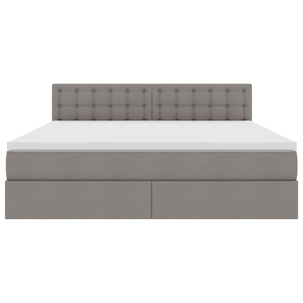 Lit avec rangement et matelas taupe 160 x 200 cm velours - 7