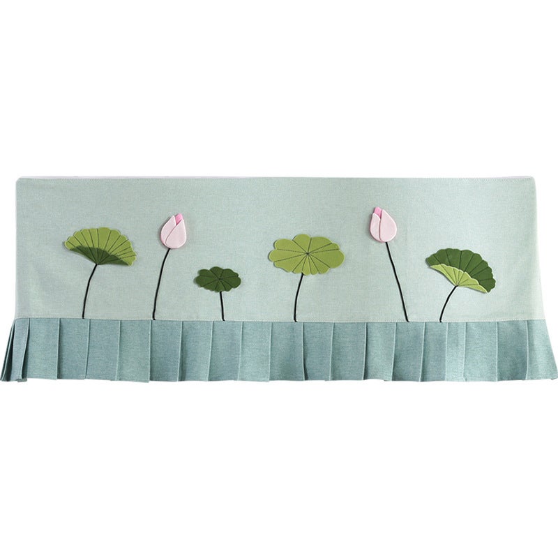 Wiszący pokrowiec na klimatyzator, mały model z motywem kwiatowym i lotosem. Idealny do domu i sypialni, pyłoszczelny. 90 x 21 x 31 cm