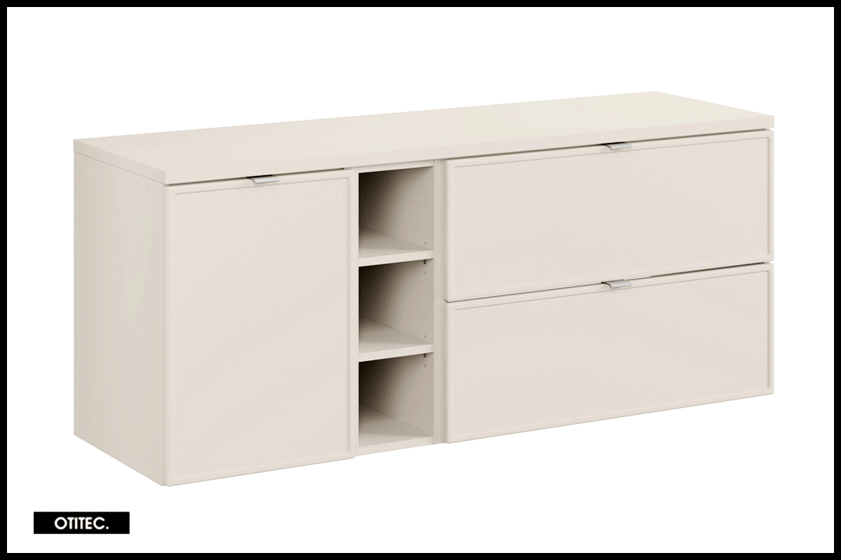 Szafka pod umywalkę nablatową BELLA CASHMERE 80cm kaszmir - zestaw z blatem 140cm