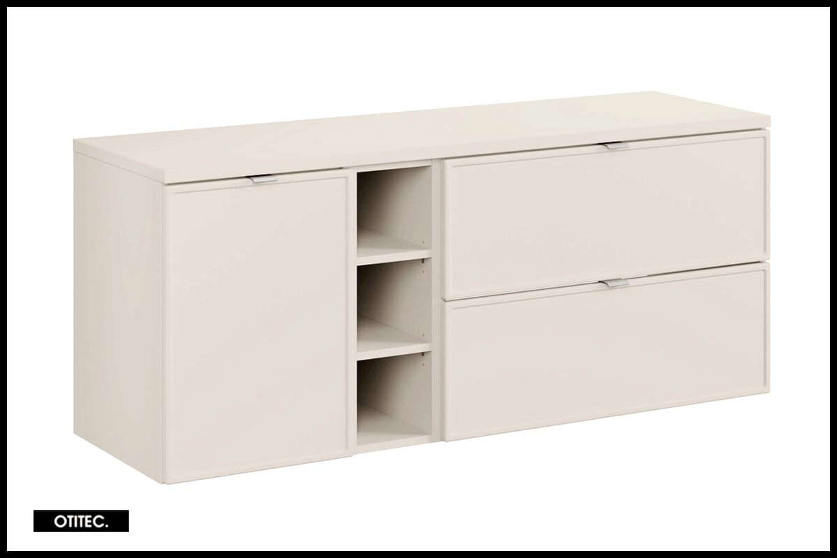 Szafka pod umywalkę nablatową BELLA CASHMERE 80cm kaszmir - zestaw z blatem 140cm