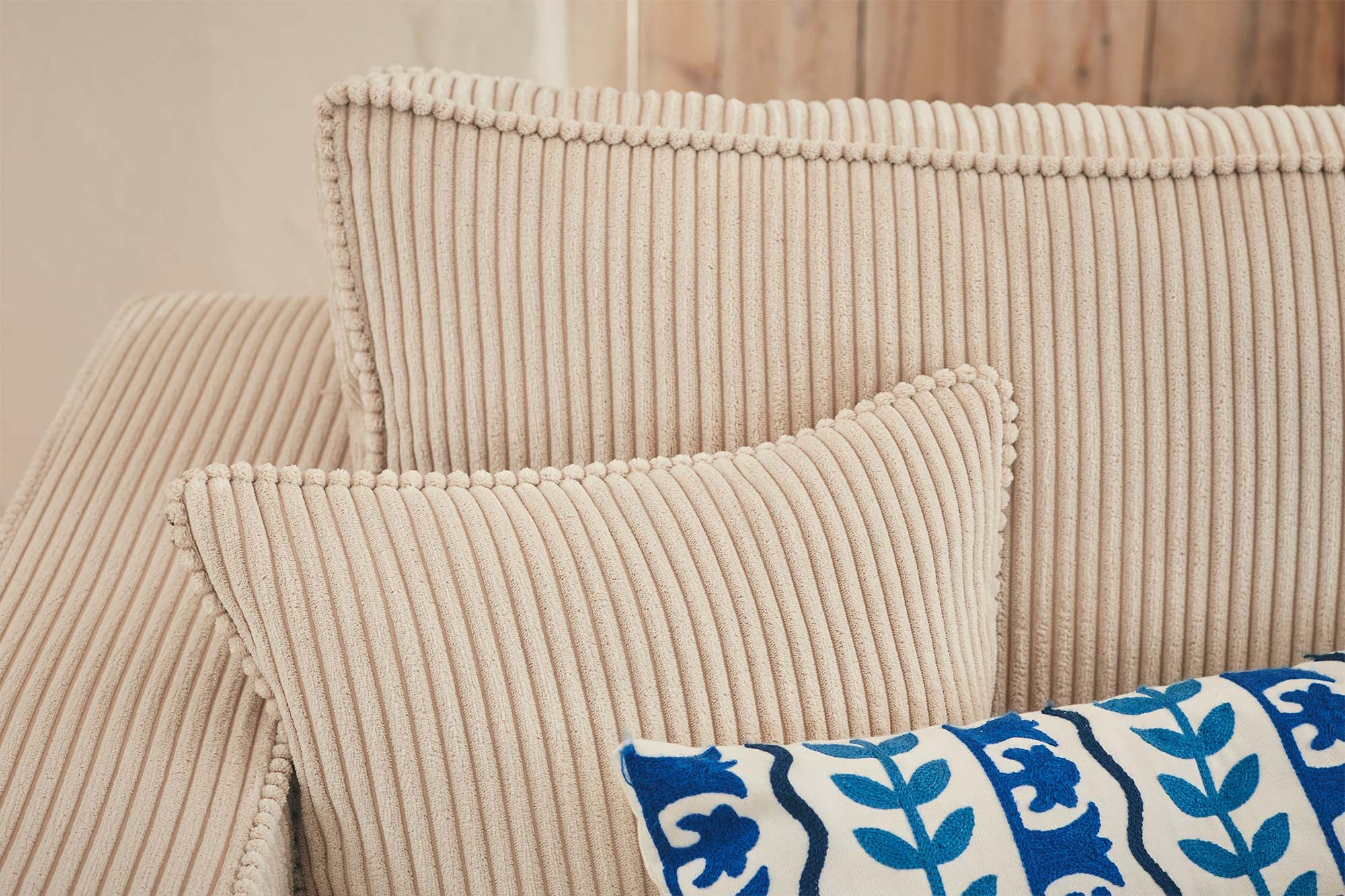Canapé panoramique 7 places Convertible coffre en Velours côtelé Beige - TOPAZE - Best Mobilier - 4