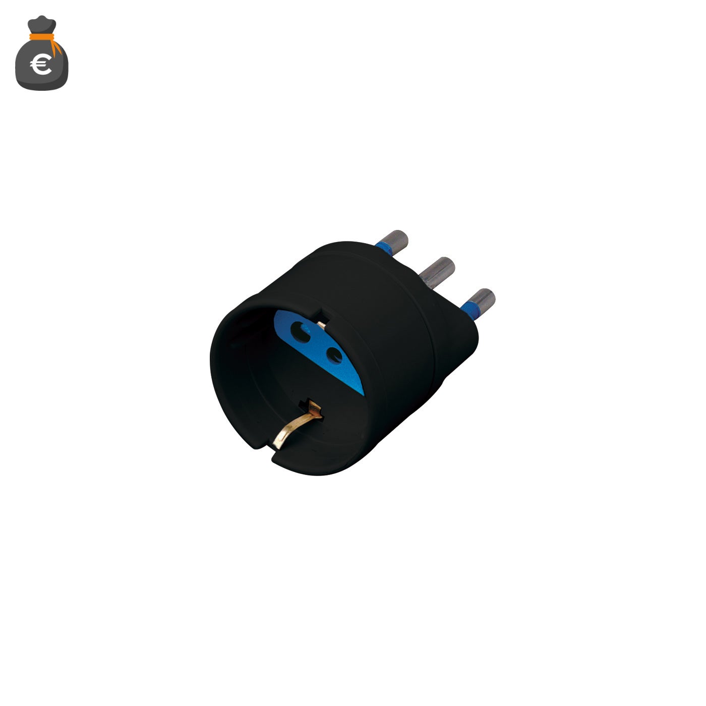 Alcapower Adattatore Schuko Nero 16A 250V AC Spina 3 Poli Italia 16A 