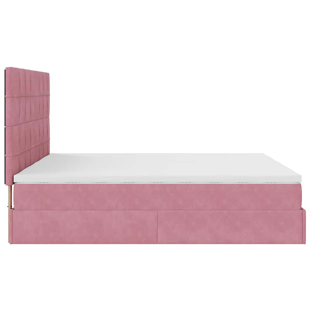 SYFAX™ Estrutura de cama otomana com colchões 180x200 cm veludo rosa - 6