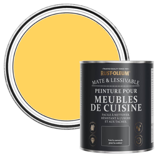Rust-Oleum Peinture Jaune pour Meubles de Cuisine, Mat - Gelée de Citron 750ml
