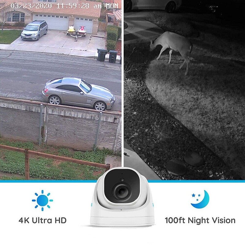 Caméra de surveillance 4K PoE enregistrement audio dôme filaire, Reolink - 2