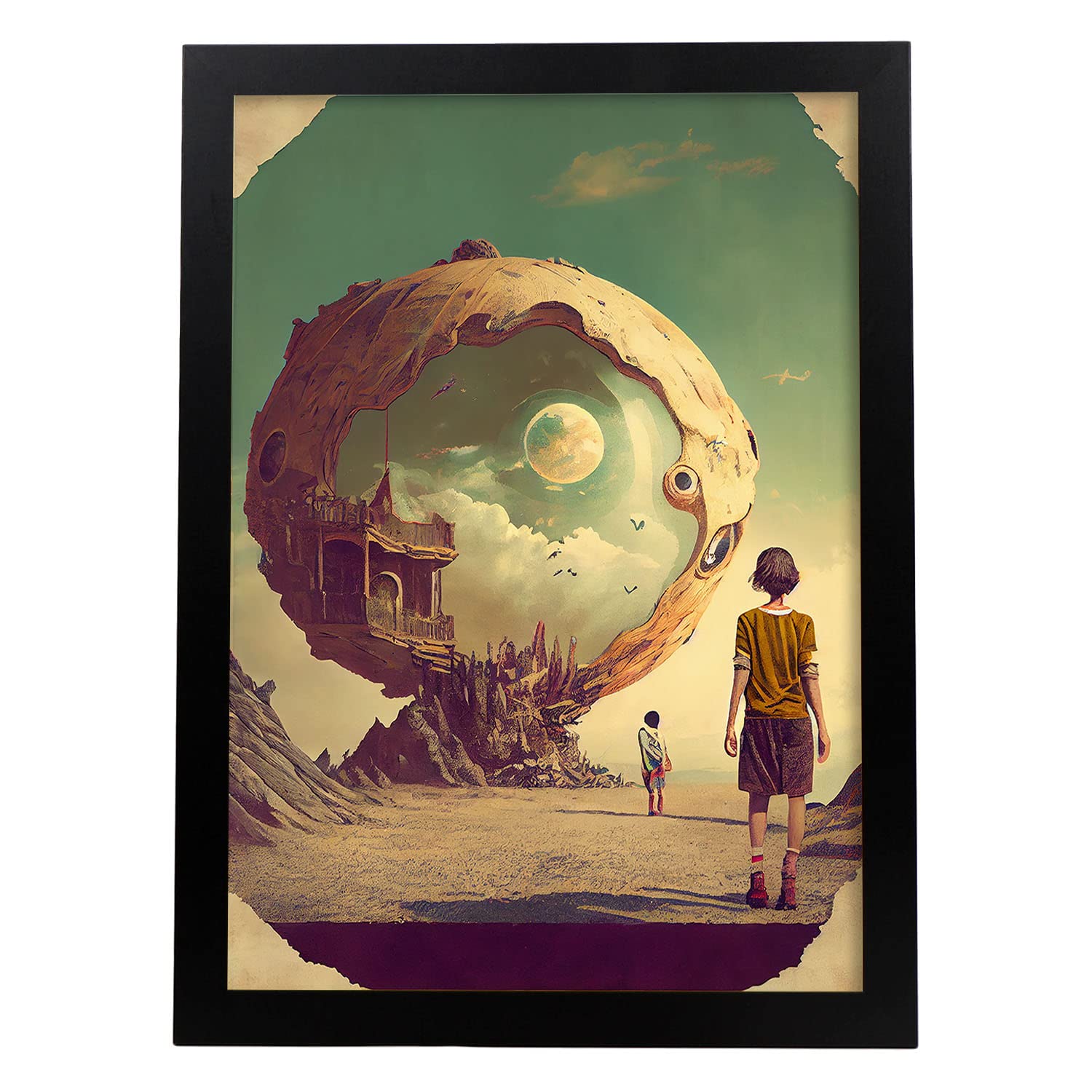 Nacnic poster espejismo en estilo surrealismo cinematográfico ilustraciones y grabados de historieta abstracta y artística para a3 marco negro