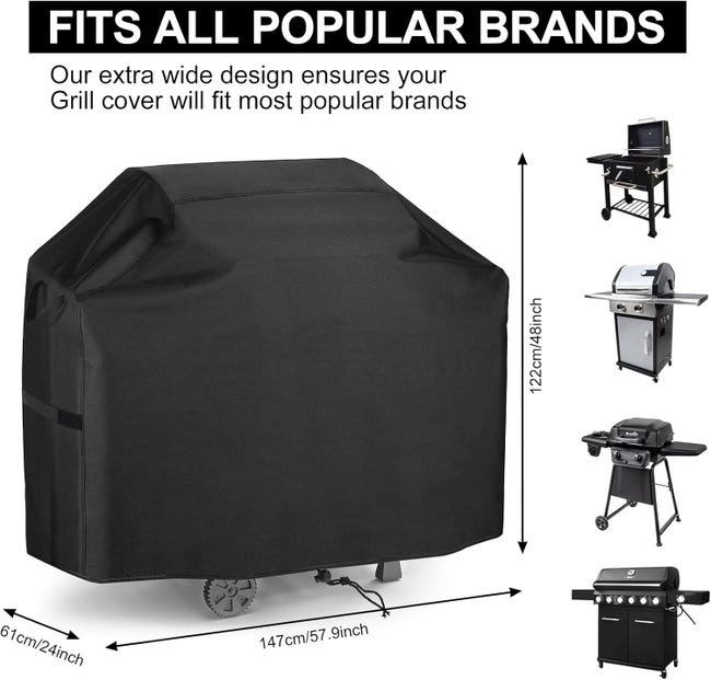 Funda Para Parrilla Weber Kettle 57 Cm - Tela Oxford 420D Impermeable, Con Hebillas Ajustables, Resistente Al Viento