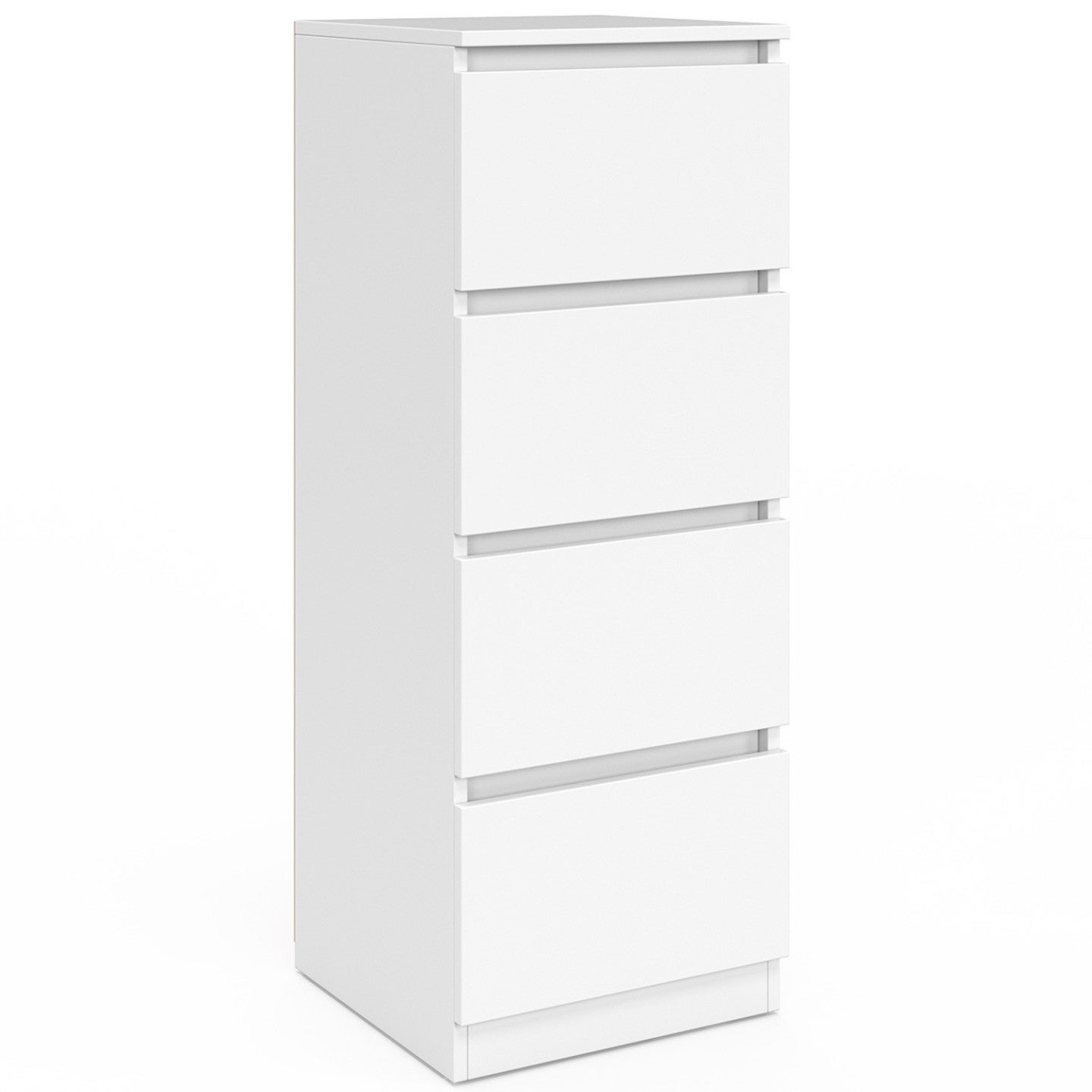 Meuble d'appoint 4 tiroirs TOMI 30x30x80 cm chiffonnier pour entrée salle de bain bois blanc - 2