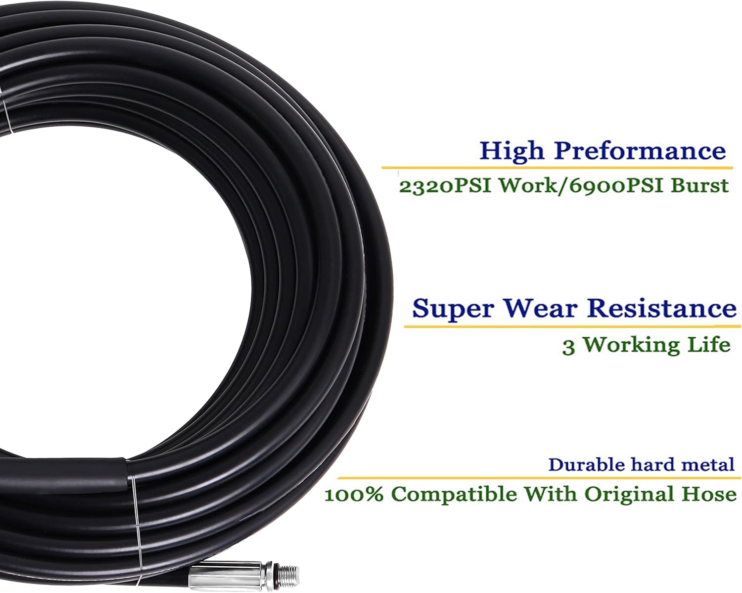 Déboucheur Canalisation 20m - furet karcher compatible avec Karcher K2, K3, K4, K5, K6, K7, nettoyeur haute pression 180Bar - 4