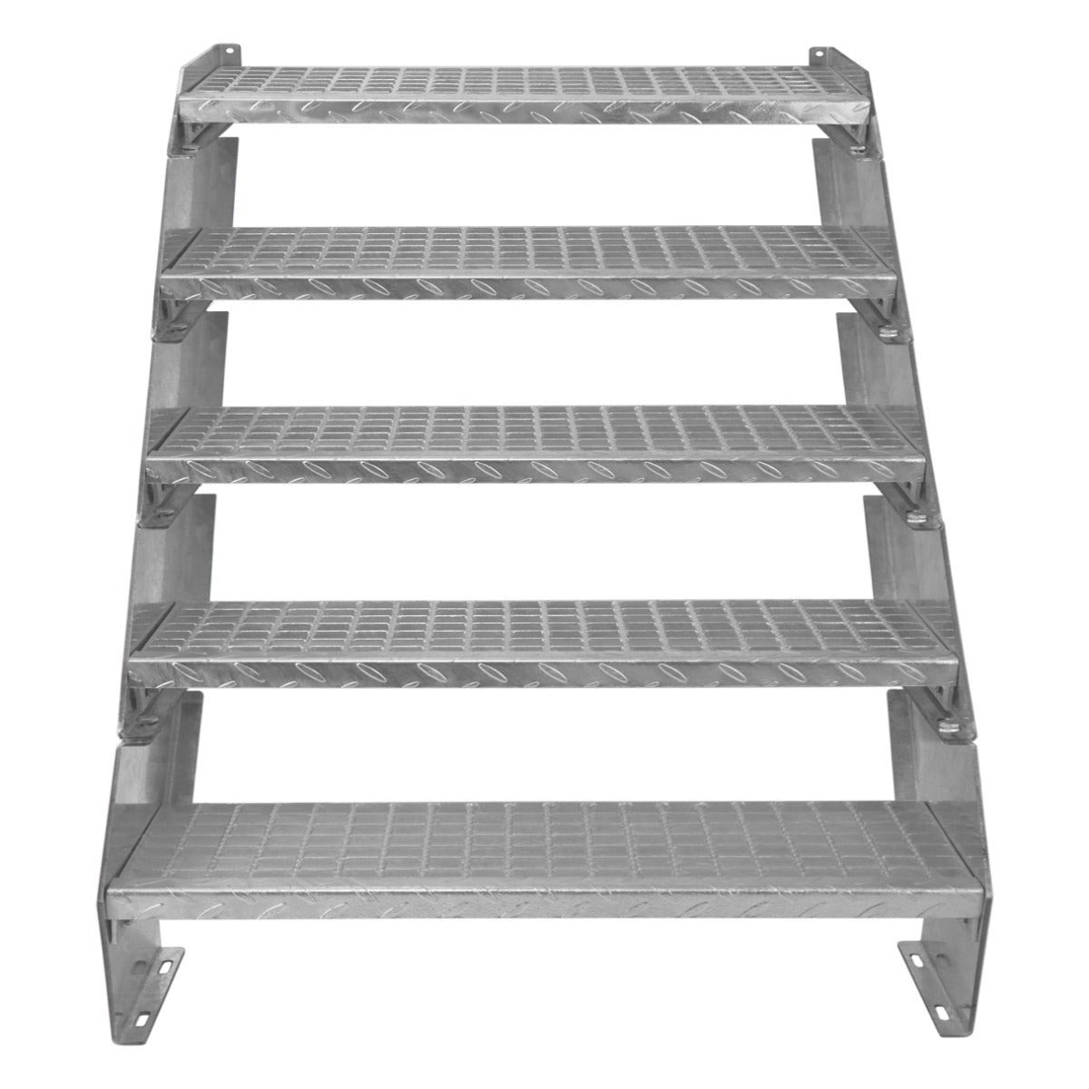 Scala in metallo a 5 elementi regolabile in altezza 90 cm / 900 mm di larghezza Acciaio zincato argento 5 gradini - 3