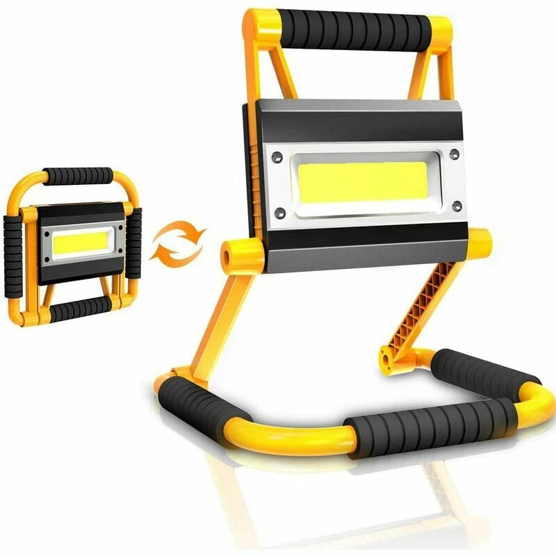Lampă de lucru LED reîncărcabilă de 20 W, lampă de lucru LED portabilă, baterie de 4400 mAh cu USB, iluminare de urgență la 360° pentru exterior