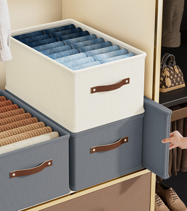 3 boîtes de rangement pour vêtements, grande capacité, élégantes, pliables et peu encombrantes - 3
