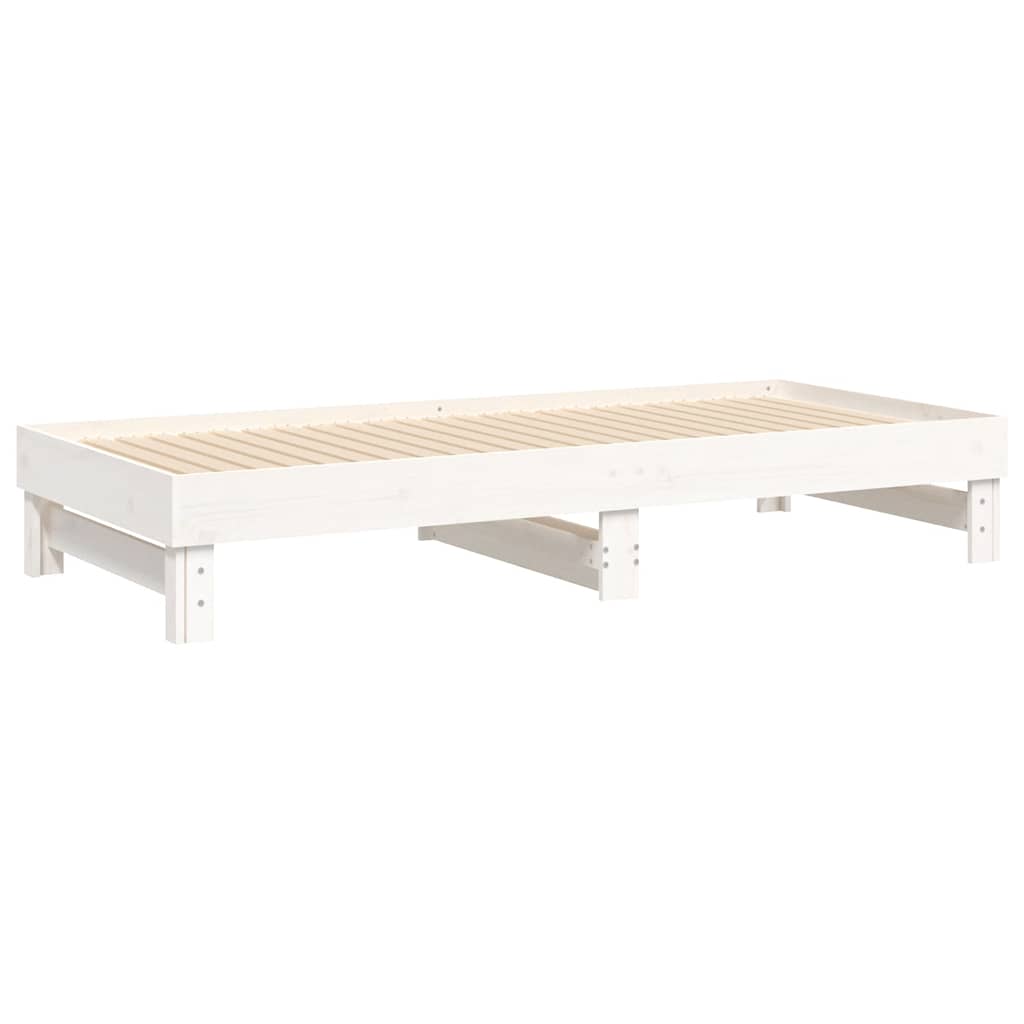 Lit coulissant sans matelas blanc 2 x (80 x 200) cm - 8