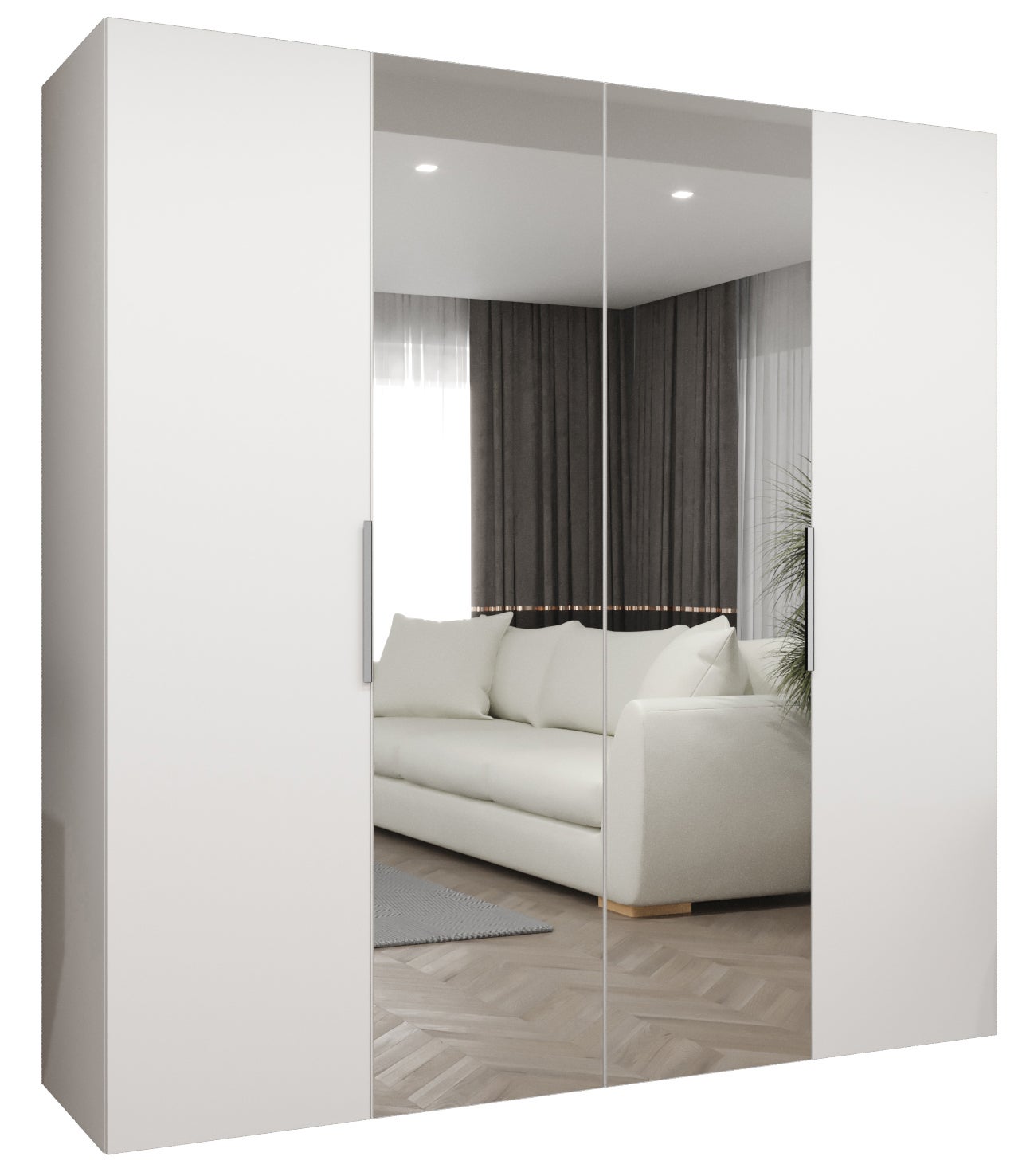 Szafa uchylna otwierana Marbella 2 200 x 52 x 202 cm biały + u. kaszmir Abiks Meble